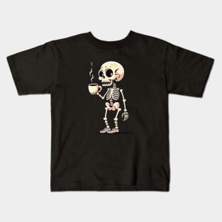 Skeleton Drink Coffee Kids T-Shirt